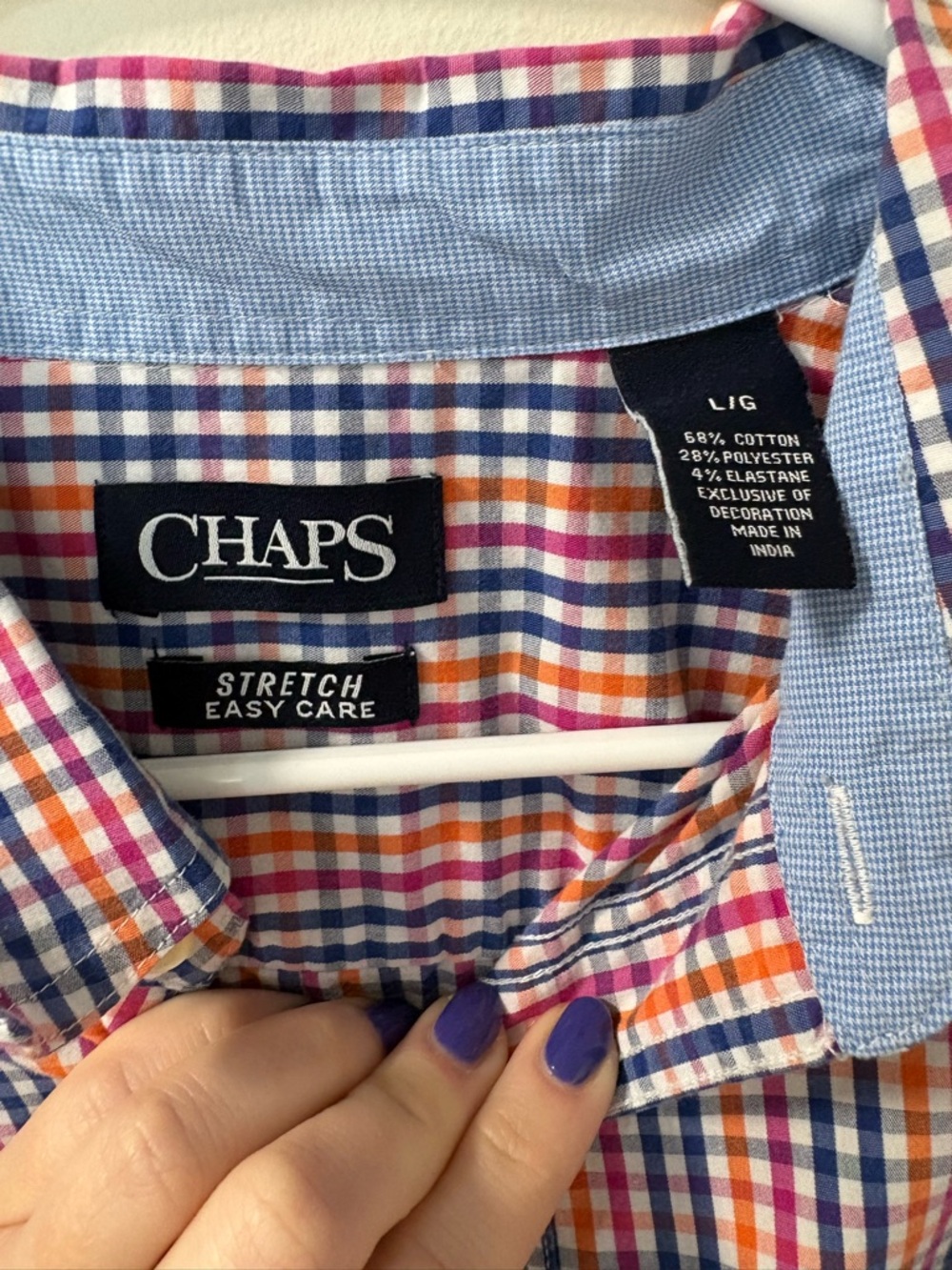 Chaps Multi-Color Check Button-Down Shirt - Picture 3 of 3